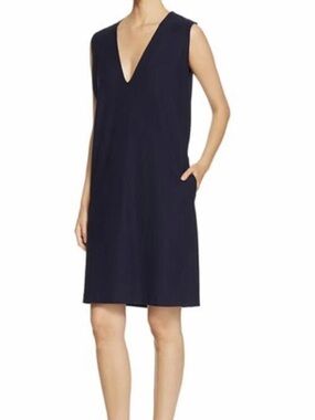 Eileen Fisher Eileen Fisher Vneck shift dress, washable stretch crepe fabric s/p